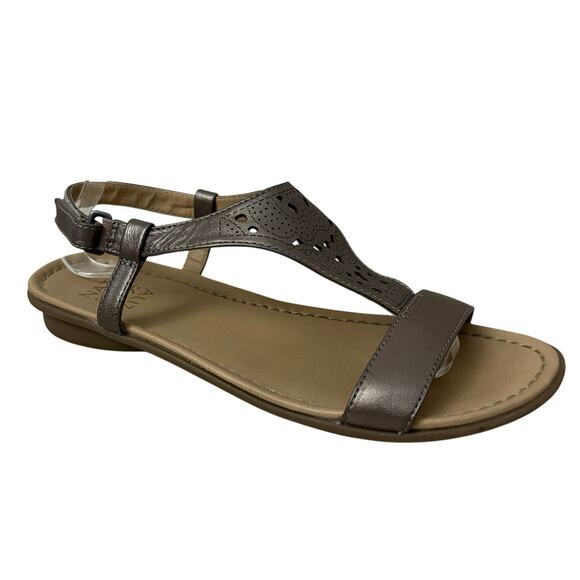 Naturalizer Shoes - Naturalizer Windham Sandals 8.5M Brown Metallic Leather Slingback Comfort